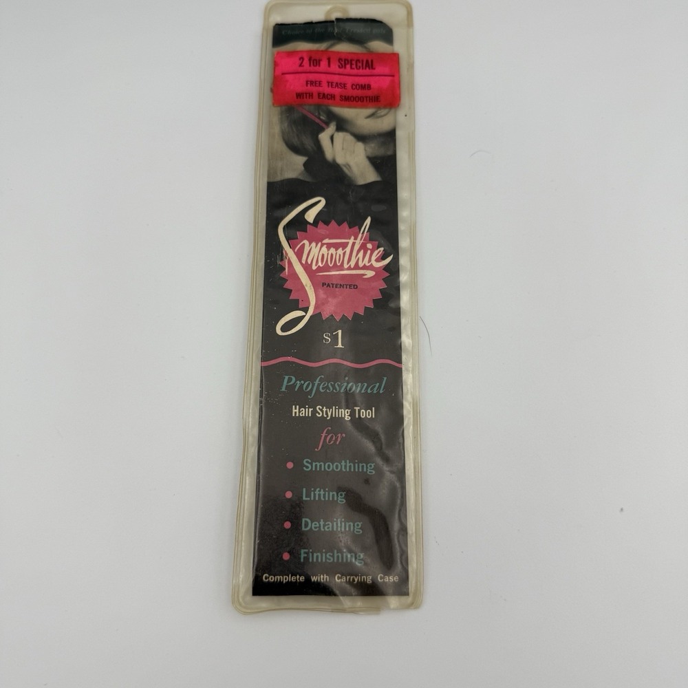 VINTAGE SMOOTHIE Comb Patented Professional Hair Styling Tool Comb Blue